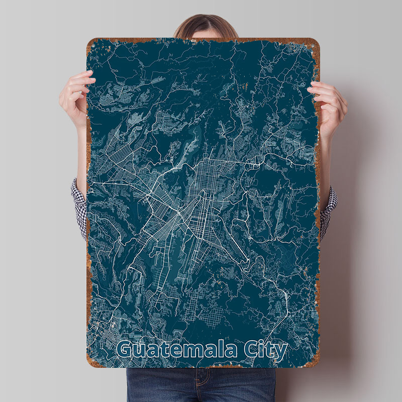 Guatemala City Map Tinplate Po - Custom Map Poster review and price