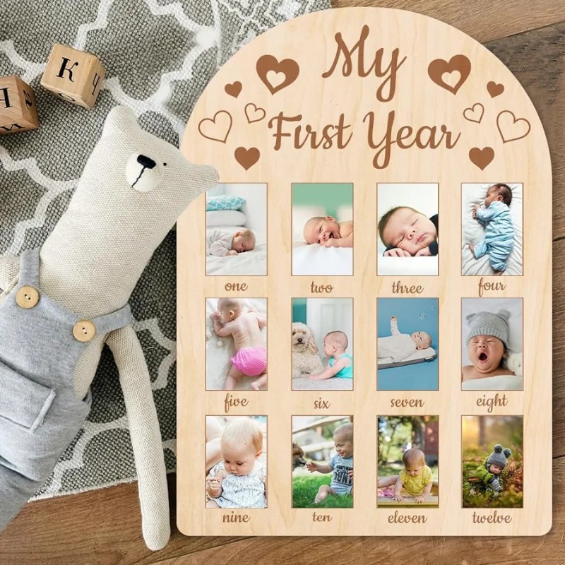 Wooden Baby Commemorative Phot - Engraved Wood Frame review and price
