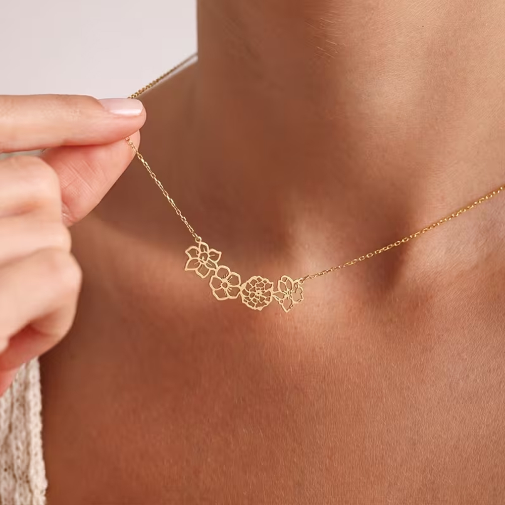 Custom Birth Flowers Necklace  - Birth Flower Necklace review and price