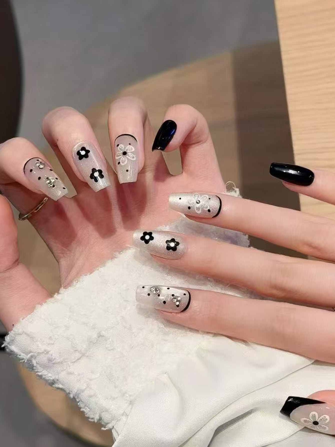 10Pcs Press on Nails Fake Nail - Pressed Flower Art review and price