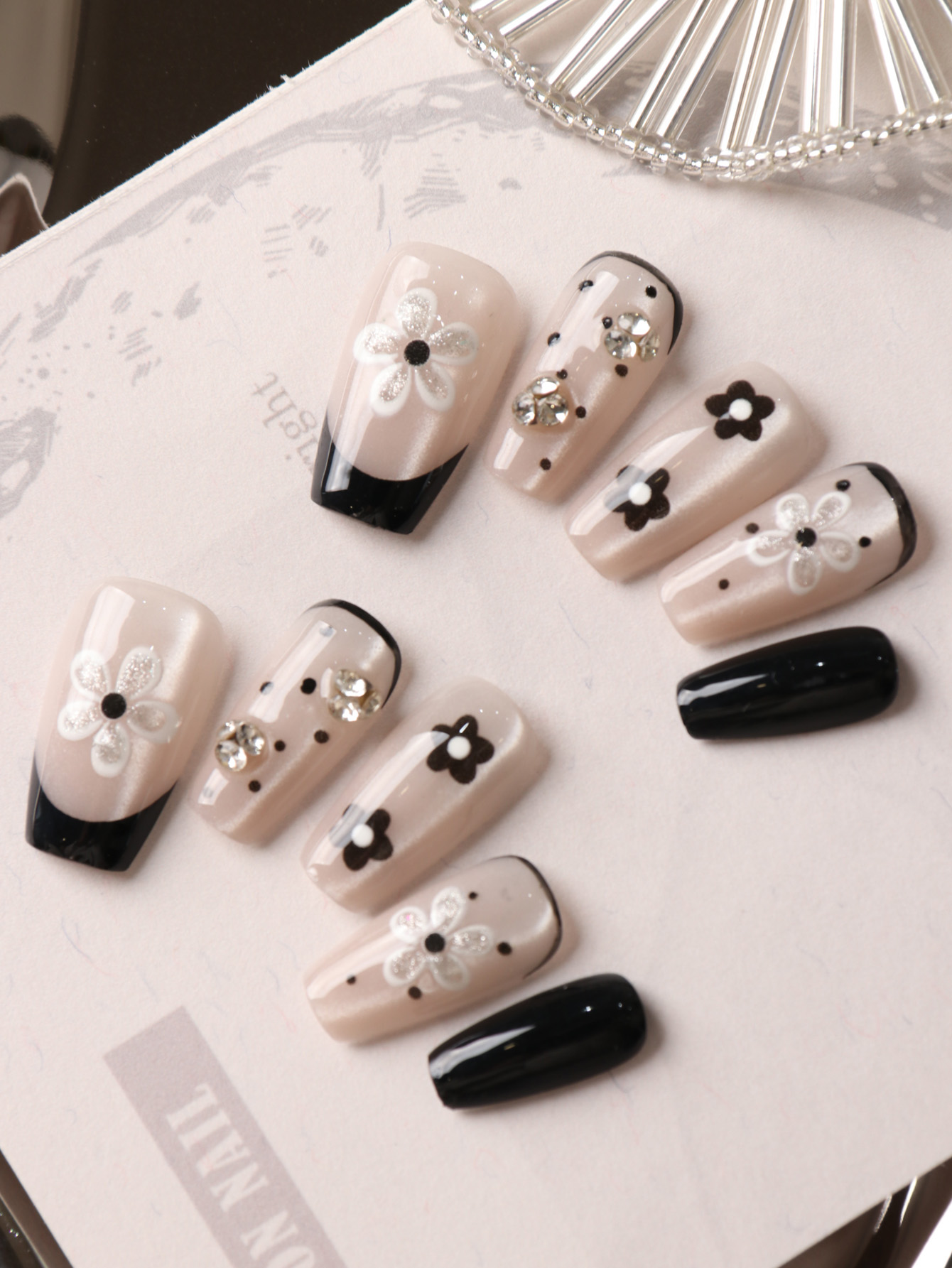 10Pcs Press on Nails Fake Nail - Pressed Flower Art review and price